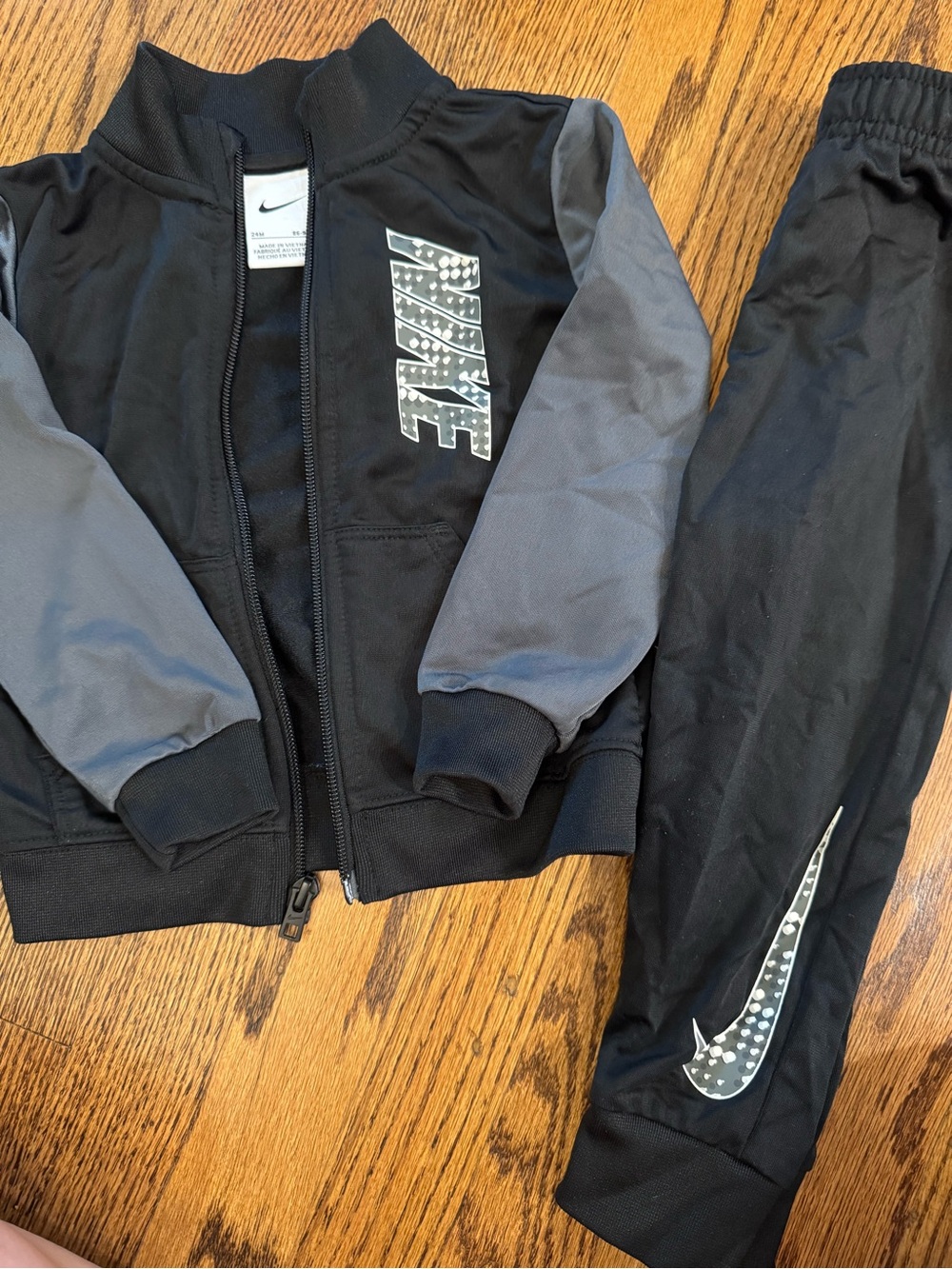 Nike Black and Gray Boys' Zip Track Jacket